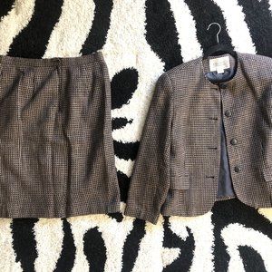 Karen Scott 1980s Women's Plaid Two Piece Skirt Suit Set